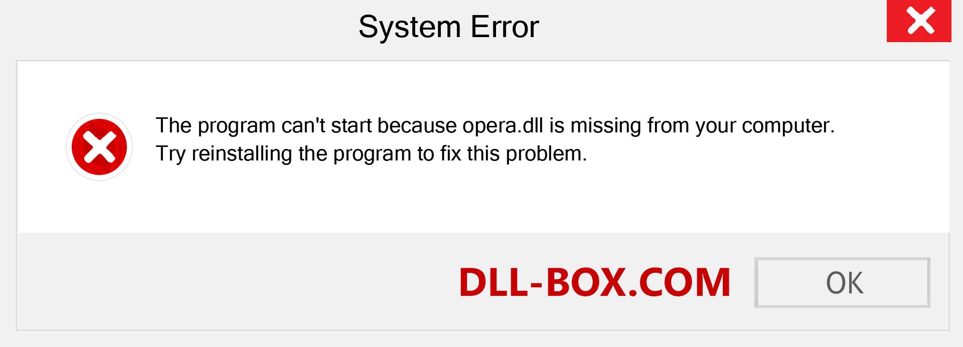  opera.dll file is missing?. Download for Windows 7, 8, 10 - Fix  opera dll Missing Error on Windows, photos, images